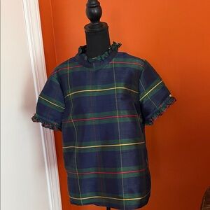 crown & ivy Multicolor Plaid Kids Blouse with Ruffle